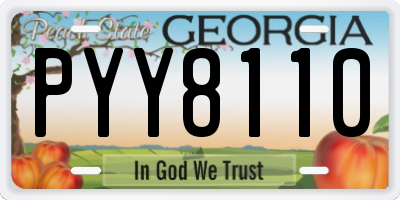 GA license plate PYY8110