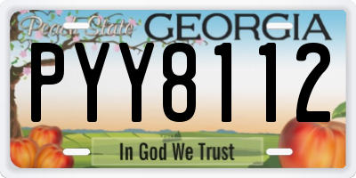GA license plate PYY8112