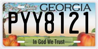 GA license plate PYY8121