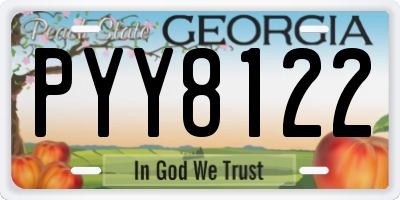 GA license plate PYY8122