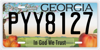GA license plate PYY8127