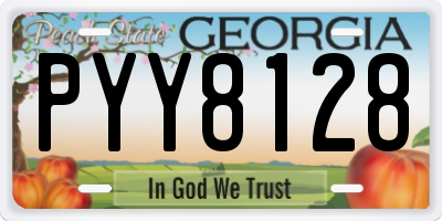 GA license plate PYY8128