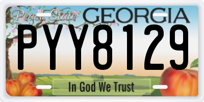 GA license plate PYY8129