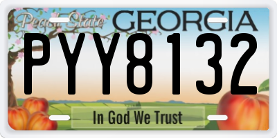 GA license plate PYY8132