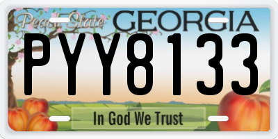 GA license plate PYY8133