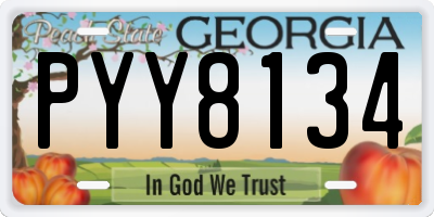 GA license plate PYY8134