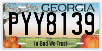 GA license plate PYY8139