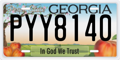 GA license plate PYY8140