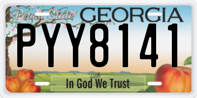 GA license plate PYY8141