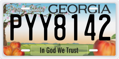 GA license plate PYY8142