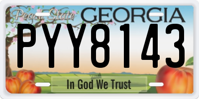 GA license plate PYY8143