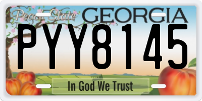 GA license plate PYY8145