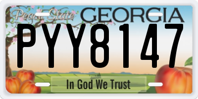 GA license plate PYY8147