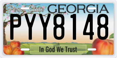 GA license plate PYY8148