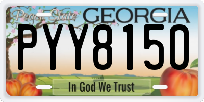 GA license plate PYY8150