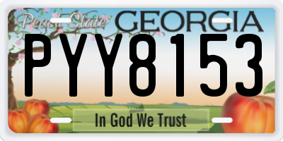 GA license plate PYY8153