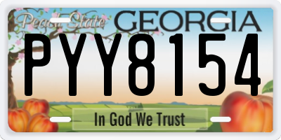 GA license plate PYY8154