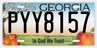 GA license plate PYY8157