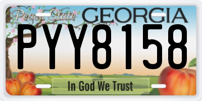 GA license plate PYY8158