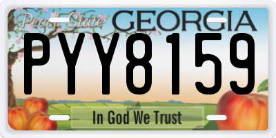 GA license plate PYY8159