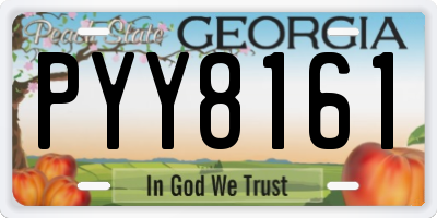 GA license plate PYY8161