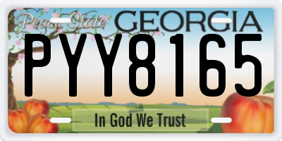 GA license plate PYY8165