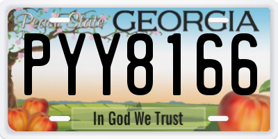 GA license plate PYY8166