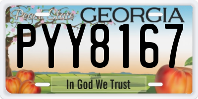GA license plate PYY8167