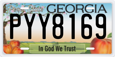 GA license plate PYY8169