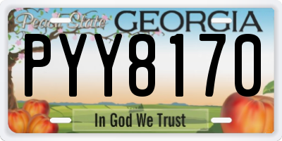 GA license plate PYY8170