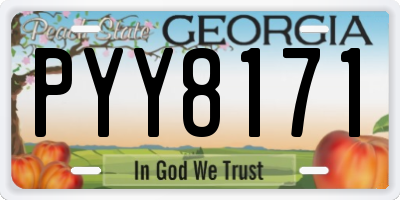 GA license plate PYY8171