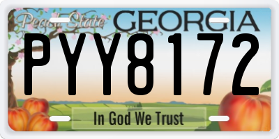 GA license plate PYY8172