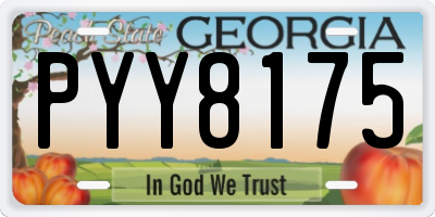 GA license plate PYY8175