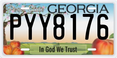GA license plate PYY8176