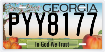 GA license plate PYY8177