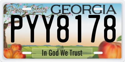 GA license plate PYY8178