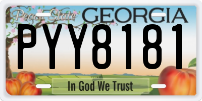 GA license plate PYY8181