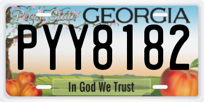 GA license plate PYY8182