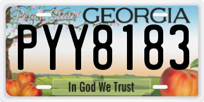 GA license plate PYY8183