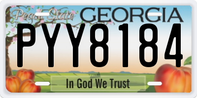 GA license plate PYY8184