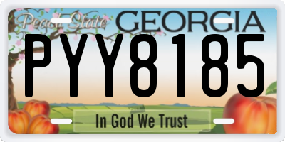 GA license plate PYY8185
