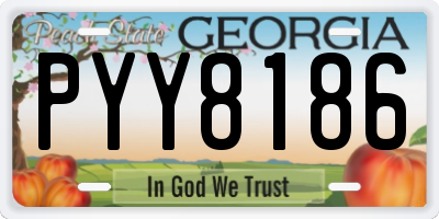 GA license plate PYY8186