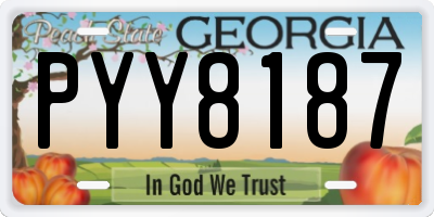 GA license plate PYY8187