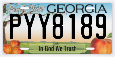 GA license plate PYY8189