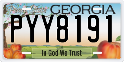 GA license plate PYY8191