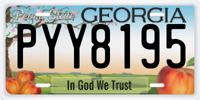 GA license plate PYY8195