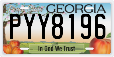 GA license plate PYY8196