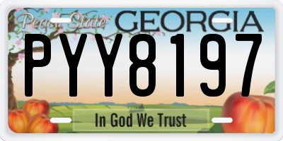 GA license plate PYY8197