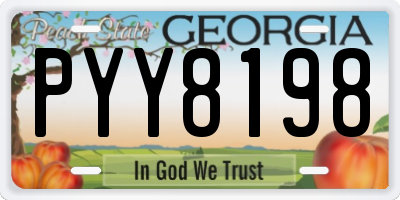 GA license plate PYY8198