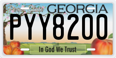 GA license plate PYY8200